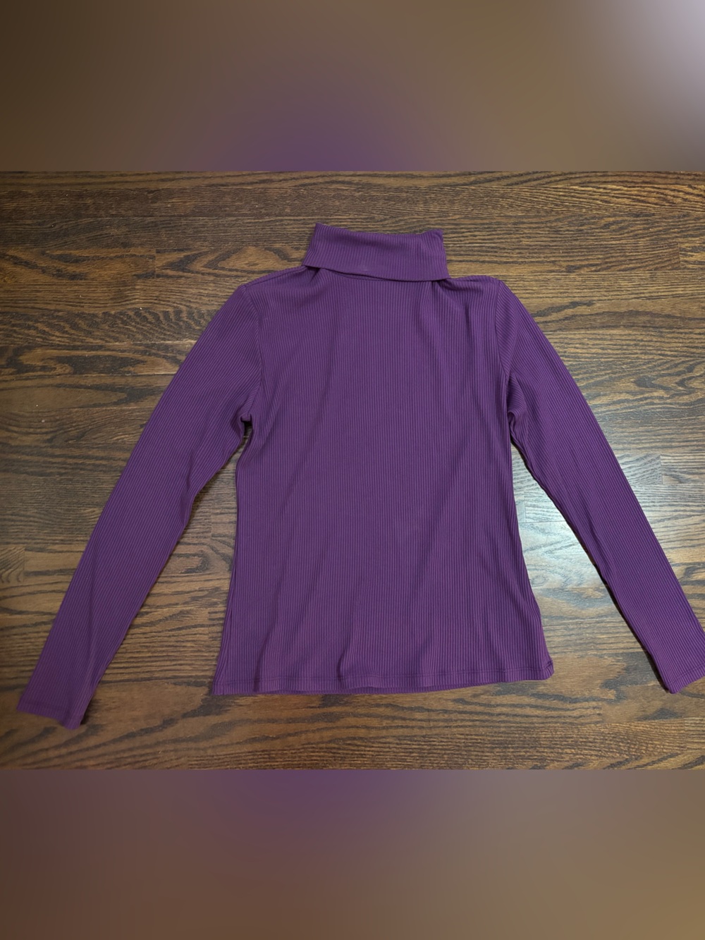 Old Navy Purple Ribbed Turtleneck Long Sleeve Top
